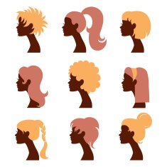 Women silhouettes icon set N2