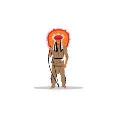 Aztec redskin warrior sign Vector Illustration