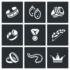 Bijouterie icons set Vector Illustration N3