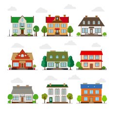 Cute houses in flat style N2