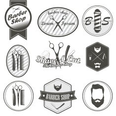 vintage barber shop logo labels badges and design element N2
