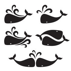 Vector image of a big whale N3