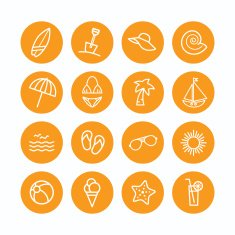 Set of beach related icons N2