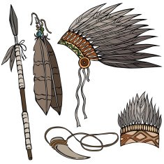 vector illustration silhouettes of Indian elements N4