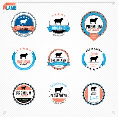 Vector lamb labels