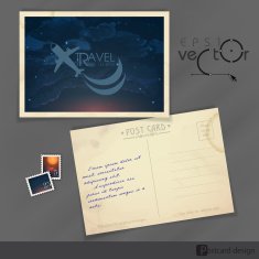 Old Postcard Design Template N12