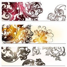 Brochures set with floral ornaments