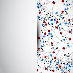 Abstract nature background with red and blue flowers N9