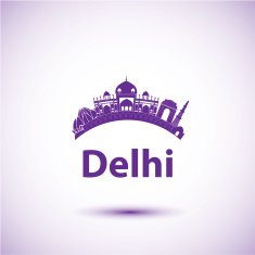 Vector silhouette of Delhi India N2