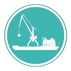 Ship and portal crane Vector icon free image download