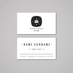 Photo studio business card design concept Logo-badge with photo camera N3