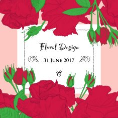 Floral invitation made of frame red roses N2