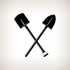 Silhouette of a crossed Shovels N3
