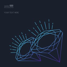 Vector abstract line diamond stone background Jewelry illustration