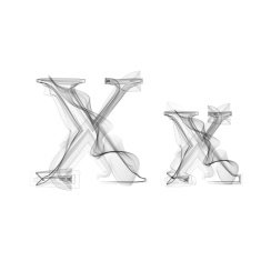 Black Smoke font Letter X N2