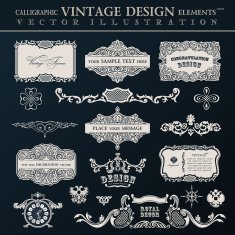 Calligraphic vintage elements and page decor Vector frame ornam