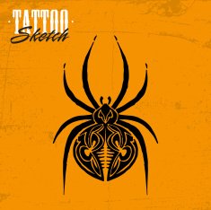 Vector Beautiful Spider Exotic Insect Patterned design Tattoo design N2