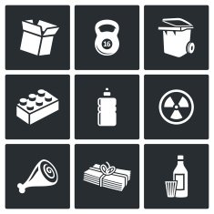 Waste and recycling Icons Vector Illustration