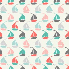 Sailboat shape seamless pattern Vector illustration for marine design N2