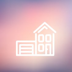 House with garage thin line icon N2