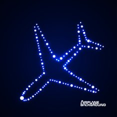 Glowing airplane with neon Vector illustration Eps10 N4