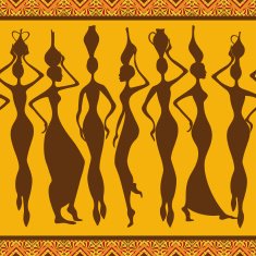 African seamless pattern with women N2