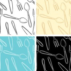 seamless patterns of cutlery