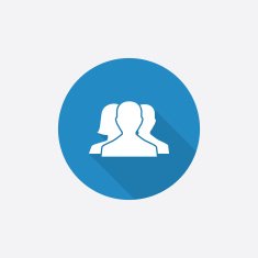 team Flat Blue Simple Icon with long shadow N2