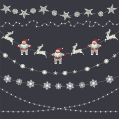 Set of Christmas decorations garland snowflakes