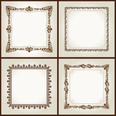Vector vintage retro frames ornament label
