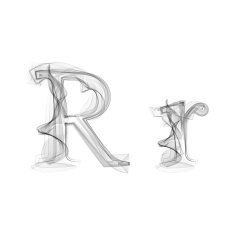 Black Smoke font Letter R N2