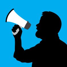 Man with Megaphone Silhouette