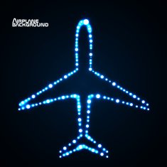 Glowing airplane with neon Vector illustration Eps10 N5