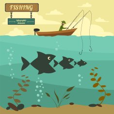 Fishing on the boat design elements N3 free image download