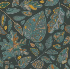 Decorative ornamental seamless pattern with leaves N3
