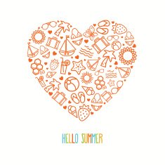 Summer heart shaped background