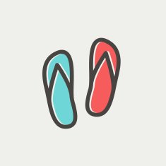 Beach slippers thin line icon N4