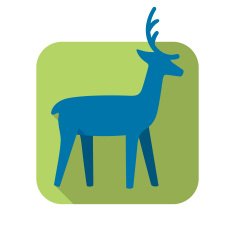 deer Merry Christmas flat icon N2