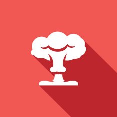 Mushroom cloud nuclear explosion icon Vector Illustration