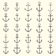 Big set of anchors Anchor symbols or logo template