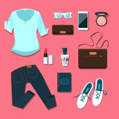 Young woman clothes and accessories outfit N2