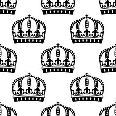 Medieval royal crowns seamless pattern