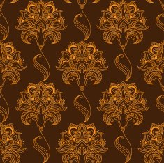 Oriental stylized paisley flourish seamless pattern