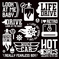 Vinyl stickers on car N5