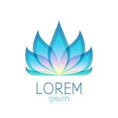 Beautiful colorful lotus flower logo sign