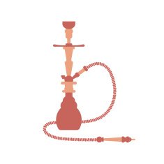 Hookah Flat Design Illustration Isolated