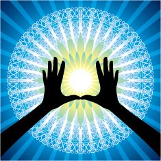 human hand with colorful background N2