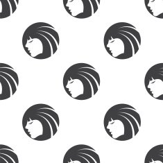 Beauty girl face vector seamless pattern N2
