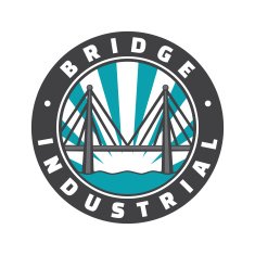 Industrial bridge logo design Icon Vintage badge Vector illustration N6