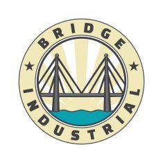 Industrial bridge logo design Icon Vintage badge Vector illustration N9